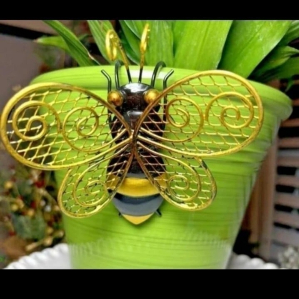 Bumble Bee XL Flower Pot Perchers & Home Decor SET OF 2! BNWT RETIRED